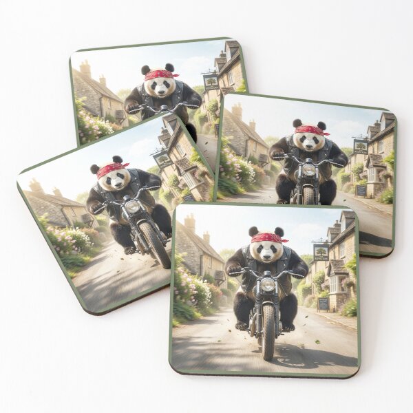 Item preview, Panda Tears Through English Village on His Motorcycle designed and sold by Tridentulus.