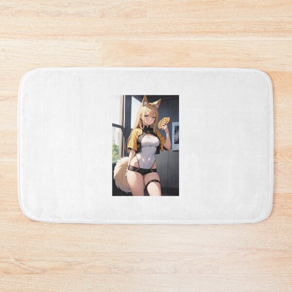 Item preview, Kawaii Blonde Kitsune Girl – Aesthetic Fox Spirit Anime Girl with Cookie Art designed and sold by iloveanimechibi.