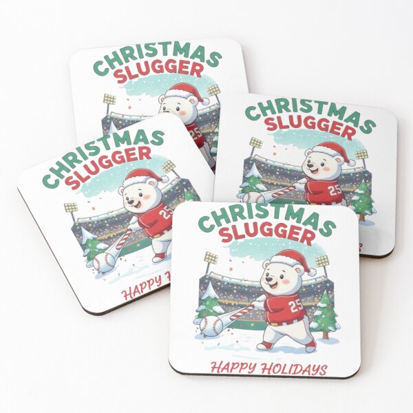 Item preview, Christmas Slugger Cute Polar Bear Baseball Holiday Design designed and sold by nora8820.