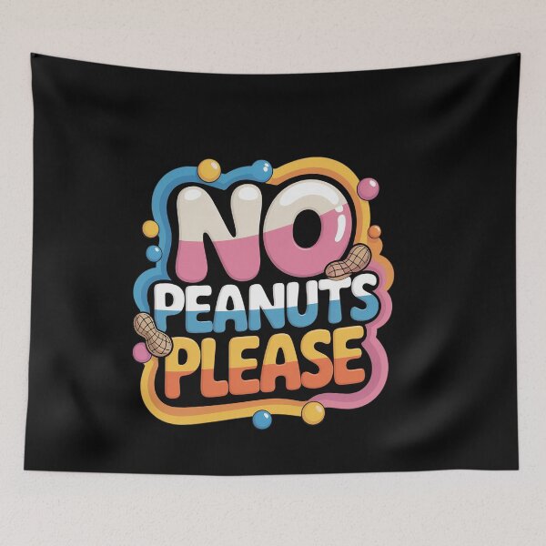 Item preview, No Peanuts Please Allergy Warning Alert Awareness designed and sold by genkihikki.
