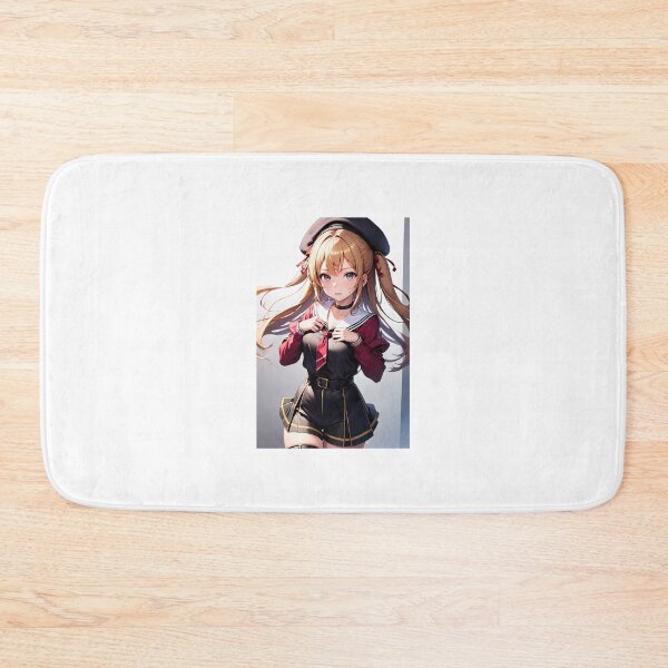 Item preview, Aesthetic Blonde Anime Schoolgirl – Stylish Twintails in Red and Black Uniform Art designed and sold by iloveanimechibi.