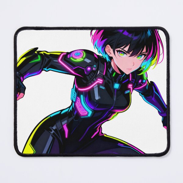 Item preview, Cyberpunk Anime Girl Neon Futuristic Digital Art | Holographic Sci-Fi Portrait designed and sold by BurnekSupreme.