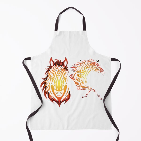 Item preview, Fiery Red Tribal Horse Duo – Spirit of the Flame Art designed and sold by The Crimson Halo.