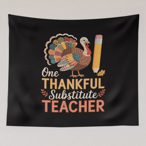 Item preview, One Thankful Substitute Teacher Turkey Leopard Thanksgiving designed and sold by teltvitossuilea.