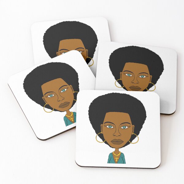 Item preview, Afro Queen with Golden Hoops, Green Eyes & Ankh Symbol. Portrait, Illustration. designed and sold by Eric Sintès.