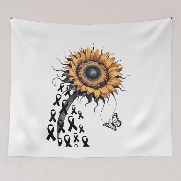 Item preview, MELANOMA CANCER Awareness Sunflower Black Ribbon  designed and sold by Rrettgison.