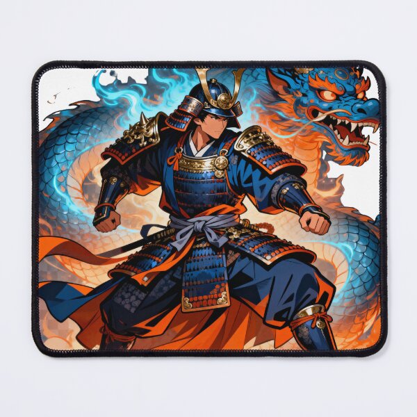 Item preview, Epic Samurai Warrior with Dragon | Japanese Mythical Fantasy Art designed and sold by BurnekSupreme.