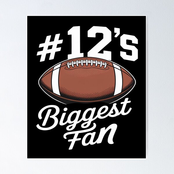 Item preview, Number 12 Biggest Fan Football Mom Supporter Son Cheer designed and sold by ProudForFunny.