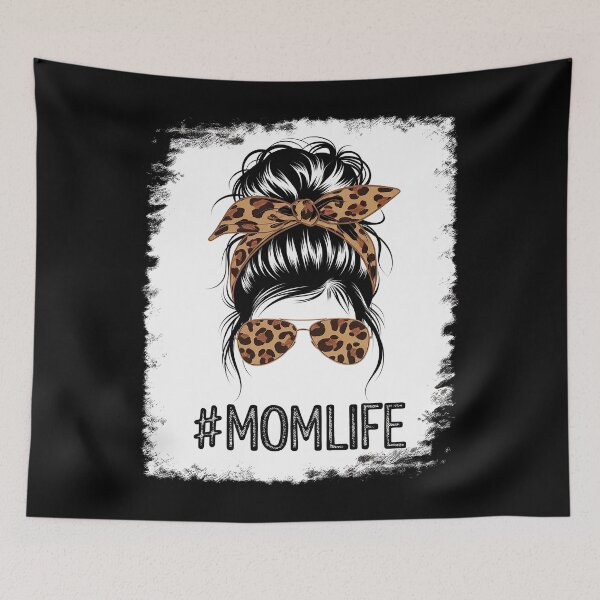 Item preview, Women Mom Life Bleached Shirt Mom Life Leopard Messy Bun designed and sold by Rrettgison.