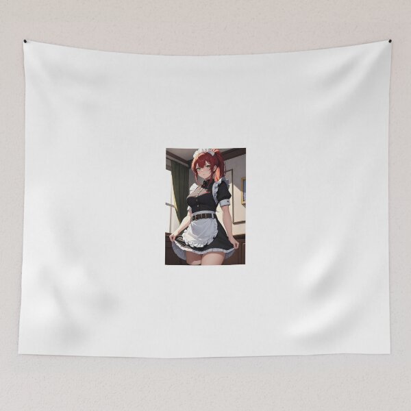 Item preview, Red Hair Anime Maid – Aesthetic Scarlet Waitress in Gothic Lolita Uniform designed and sold by iloveanimechibi.