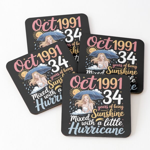Item preview, Oct 1991 Happy 34 Years of Being Sunshine Mixed A Hurricane designed and sold by ProudForFunny.