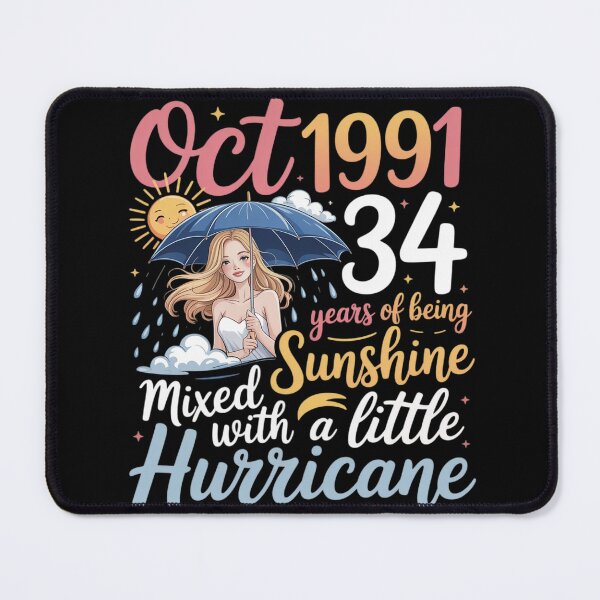 Item preview, Oct 1991 Happy 34 Years of Being Sunshine Mixed A Hurricane designed and sold by ProudForFunny.