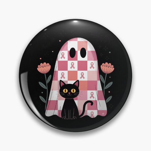 Item preview, October We Wear Pink Breast Cancer Awareness Black Cat designed and sold by ProudForFunny.