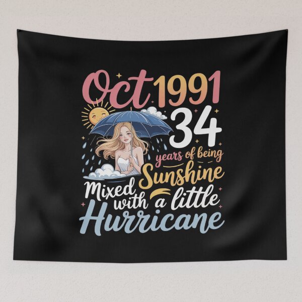 Item preview, Oct 1991 Happy 34 Years of Being Sunshine Mixed A Hurricane designed and sold by ProudForFunny.