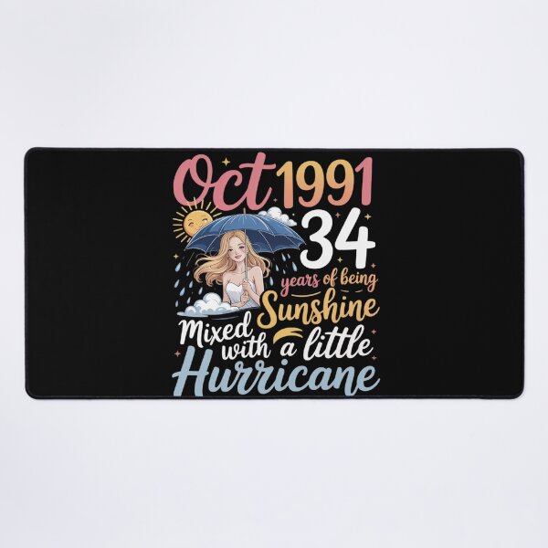 Item preview, Oct 1991 Happy 34 Years of Being Sunshine Mixed A Hurricane designed and sold by ProudForFunny.