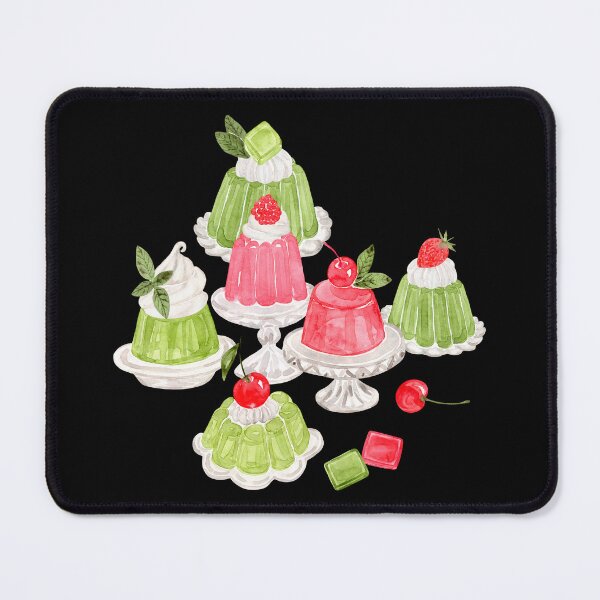 Item preview, Lime and Berries Jelly Desserts in Watercolor designed and sold by andrebalest.art.