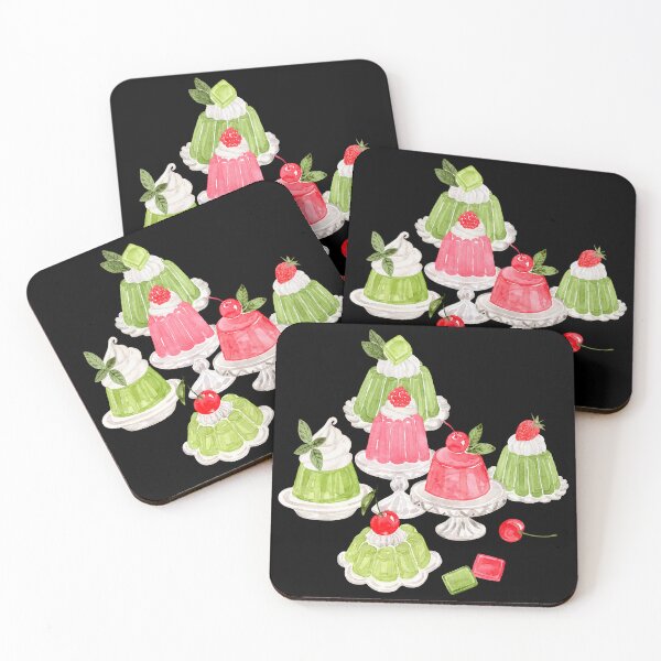 Item preview, Lime and Berries Jelly Desserts in Watercolor designed and sold by andrebalest.art.