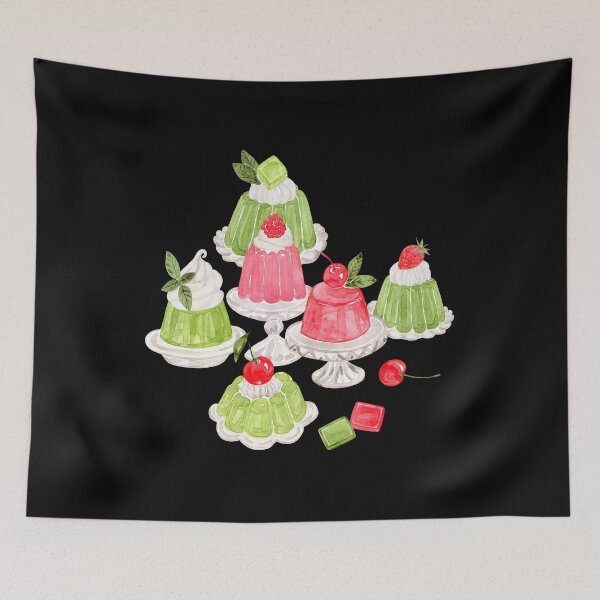 Item preview, Lime and Berries Jelly Desserts in Watercolor designed and sold by andrebalest.art.