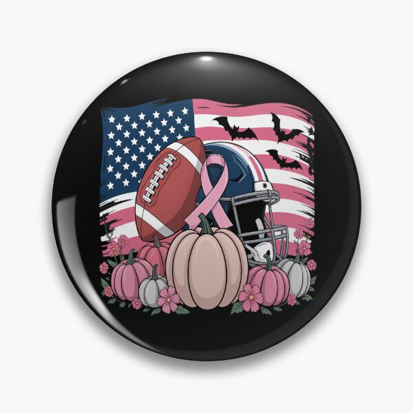 Item preview, October We Wear Pink Football Breast Cancer Awareness Month designed and sold by ProudForFunny.