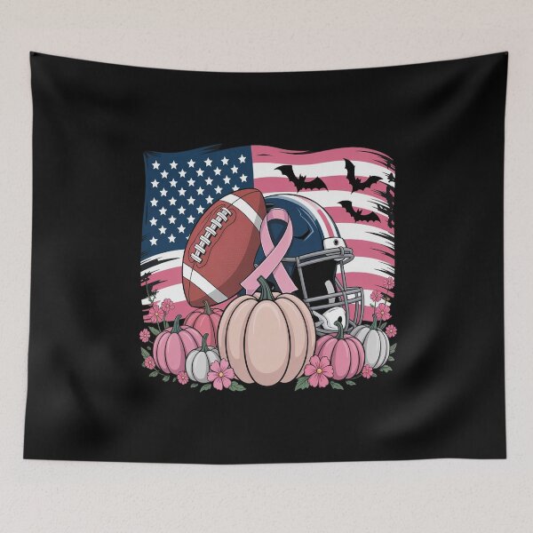 Item preview, October We Wear Pink Football Breast Cancer Awareness Month designed and sold by ProudForFunny.