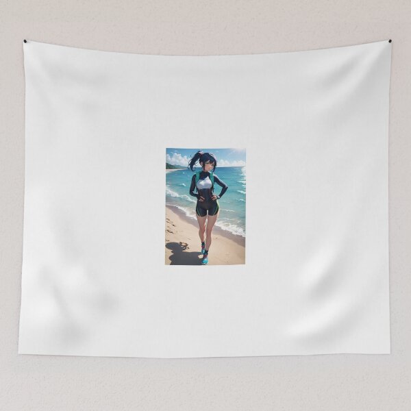 Item preview, Mio Fujimori - Athletic Beach Anime Girl Scuba Wetsuit Illustration designed and sold by iloveanimechibi.