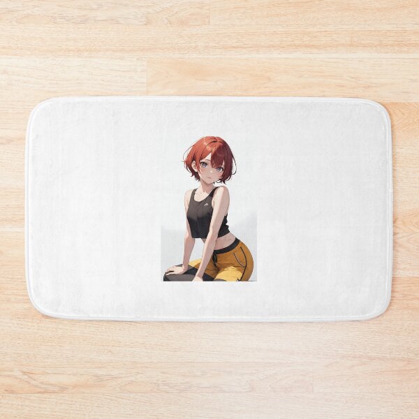 Item preview, Mitsusone Emitose - Sporty Redhead Anime Girl Fitness Aesthetic Art designed and sold by iloveanimechibi.