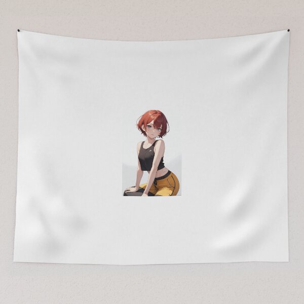 Item preview, Mitsusone Emitose - Sporty Redhead Anime Girl Fitness Aesthetic Art designed and sold by iloveanimechibi.