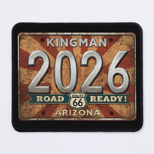 Item preview, Vintage Kingman 2026 Route 66 Road Ready License Plate Sticker - Arizona Road Trip designed and sold by FestivityFinds.