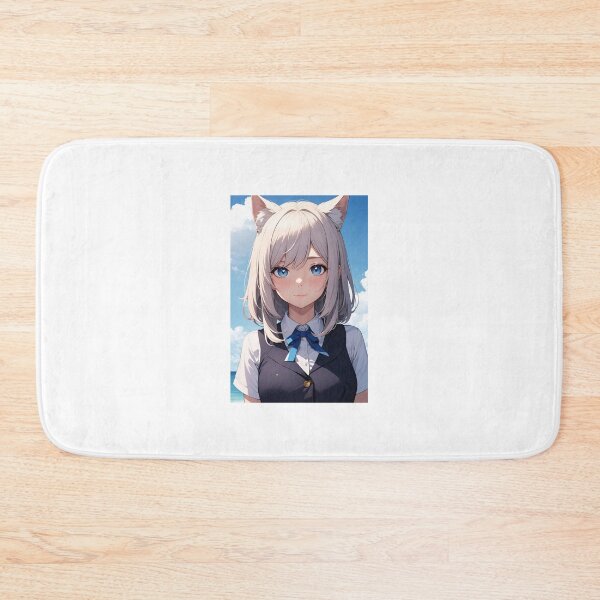 Item preview, Mokuda Notori - Sweet White Cat Girl Anime Schoolgirl Coastal Aesthetic designed and sold by iloveanimechibi.