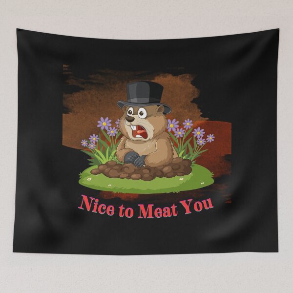 Item preview, Nice to Meat You Groundhog Shirt - Dark Humor Pun Tee designed and sold by ChameraDesign.