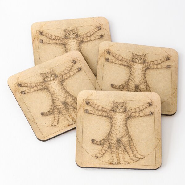 Item preview, Vitruvian Cat in Perfect Proportions designed and sold by cossorée.