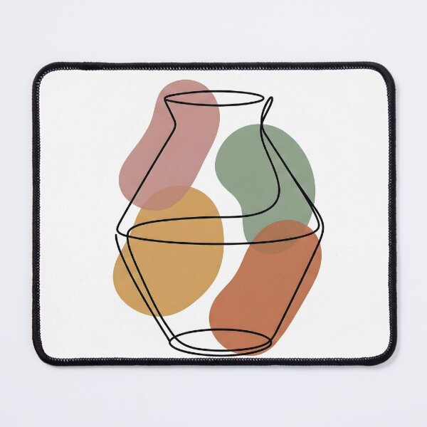 Item preview, Abstract Vase Line Art with Boho Color Shapes designed and sold by Strip to Stick.