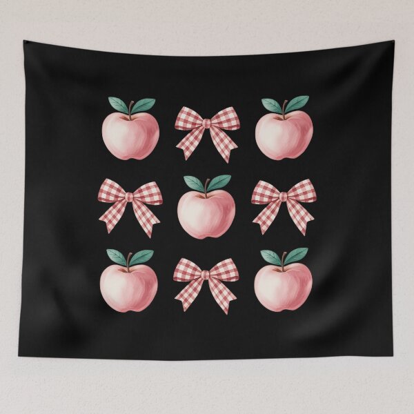 Item preview, Apples and Checkered Bows Clean Girl Cute designed and sold by EllenJast.