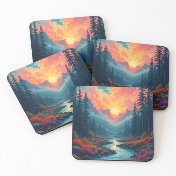 Item preview, Sunset in the mountains. Outdoor scenic view.  designed and sold by SofikoDesigns.