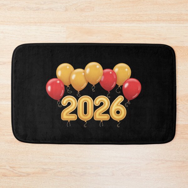 Item preview, Festive 2026 Celebration Sticker - Gold, Red & Yellow Balloons with 3D Numbers designed and sold by FestivityFinds.