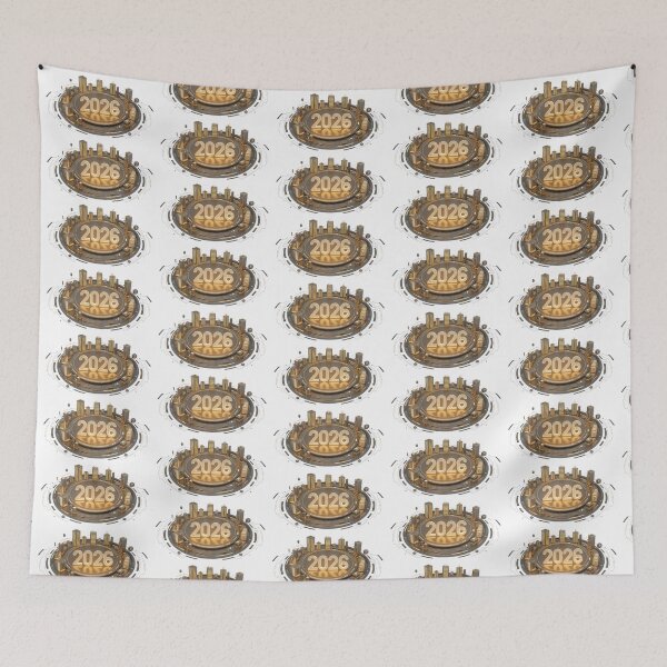 Item preview, Futuristic 2026 Cityscape Sticker – 3D Digital Skyline and Neon Glow designed and sold by FestivityFinds.