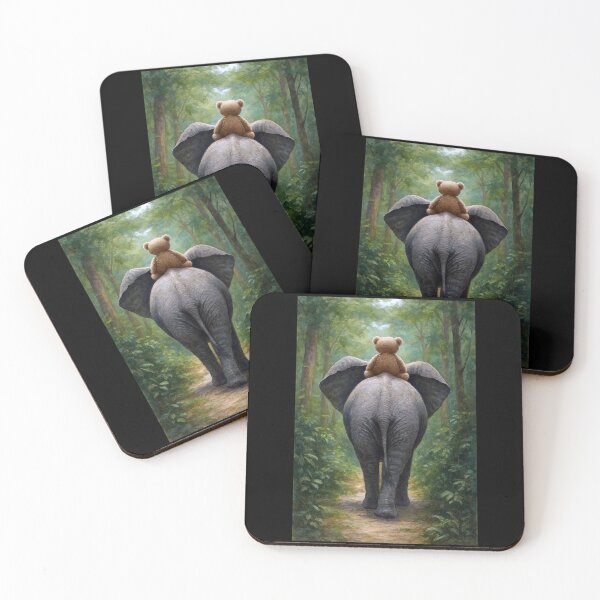 Item preview, Young Elephant With His Teddy Bear designed and sold by CarolM.