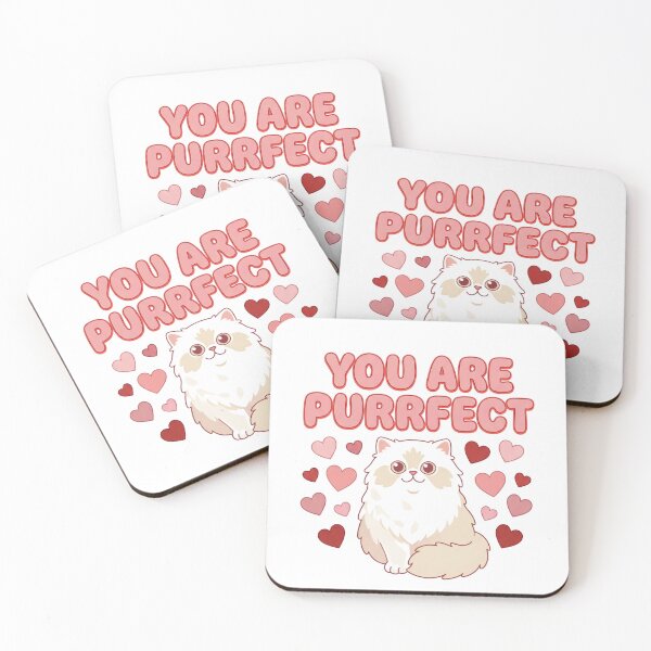 Item preview, You Are Purrfect Cute Cat Pun Love Hearts designed and sold by Quillway.
