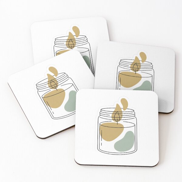 Item preview, Cozy Scented Candle Line Art & Abstract Colors designed and sold by Strip to Stick.