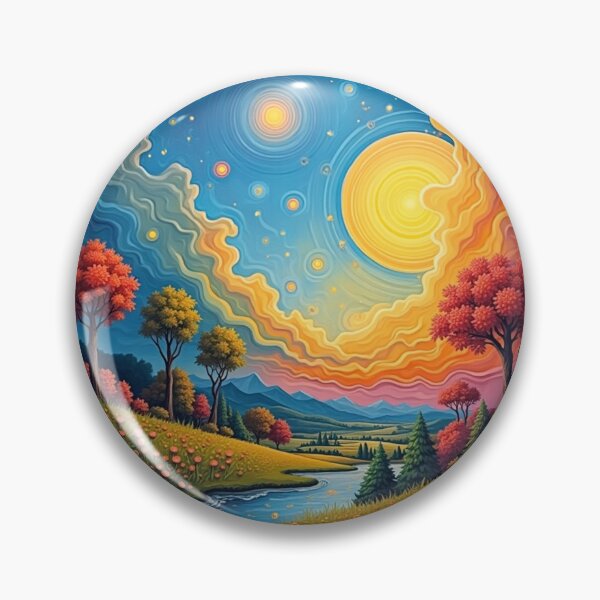 Artikelvorschau, Surrealistischer Sonnenuntergang in den Bergen. Surrealistische Landschaft. Malerische Aussicht im Freien. entworfen und verkauft von SofikoDesigns.