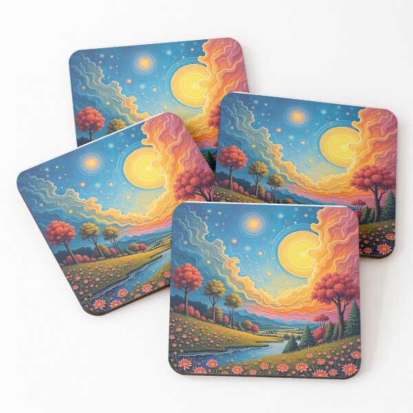 Item preview, Surrealistic sunset in the mountains. Surrealistic Landscape. Outdoor scenic view.  designed and sold by SofikoDesigns.