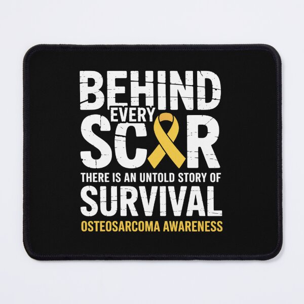 Item preview, Bone Cancer Yellow Ribbon Behind Scar Osteosarcoma Awareness designed and sold by RonnasJackson.