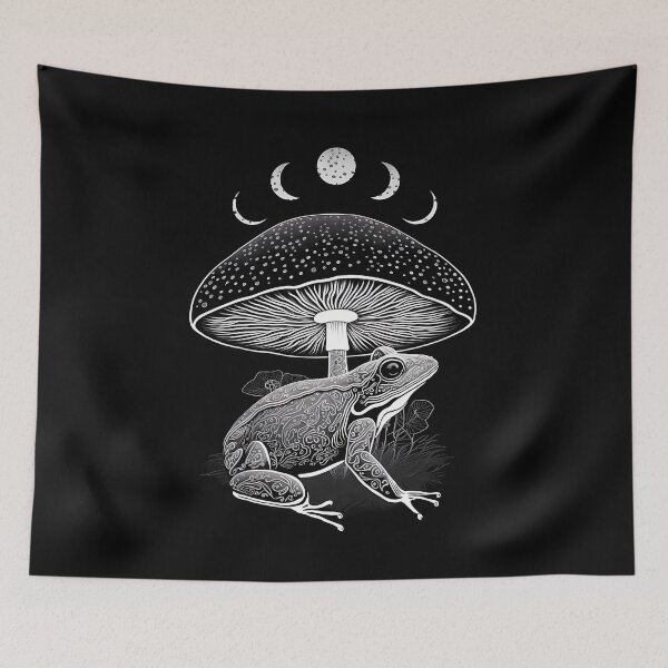 Item preview, Dark Academia Frog Under Mushroom designed and sold by yarnauuphp.