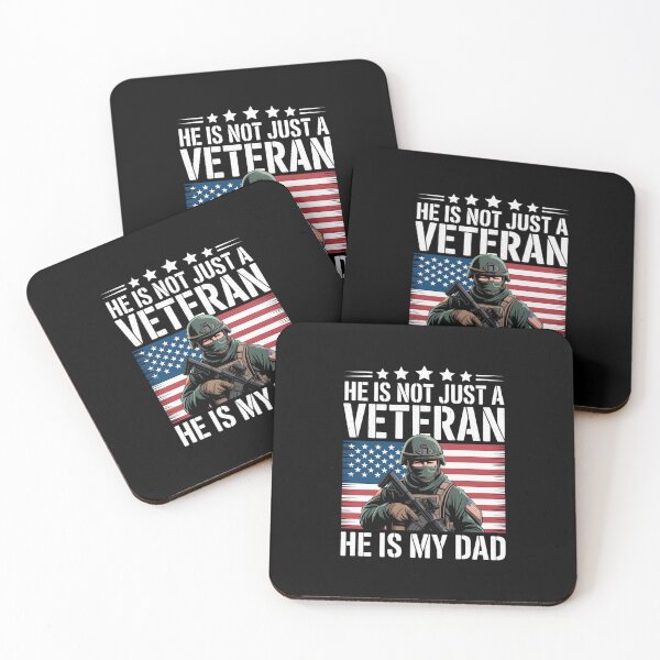 Item preview, Not Just A Veteran He Is My Dad Patriotic USA American Flag  designed and sold by EllenJast.