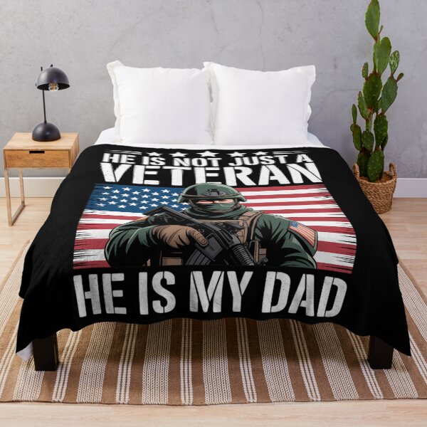 Item preview, Not Just A Veteran He Is My Dad Patriotic USA American Flag designed and sold by EllenJast.