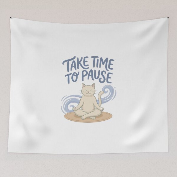 Item preview, Take Time To Pause Mindful Cat Meditation Zen designed and sold by Quillway.