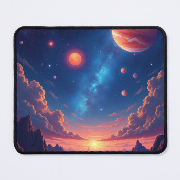 Item preview, Surrealistic sunset. Cosmos, Planets, Universe, Milky Way. designed and sold by SofikoDesigns.