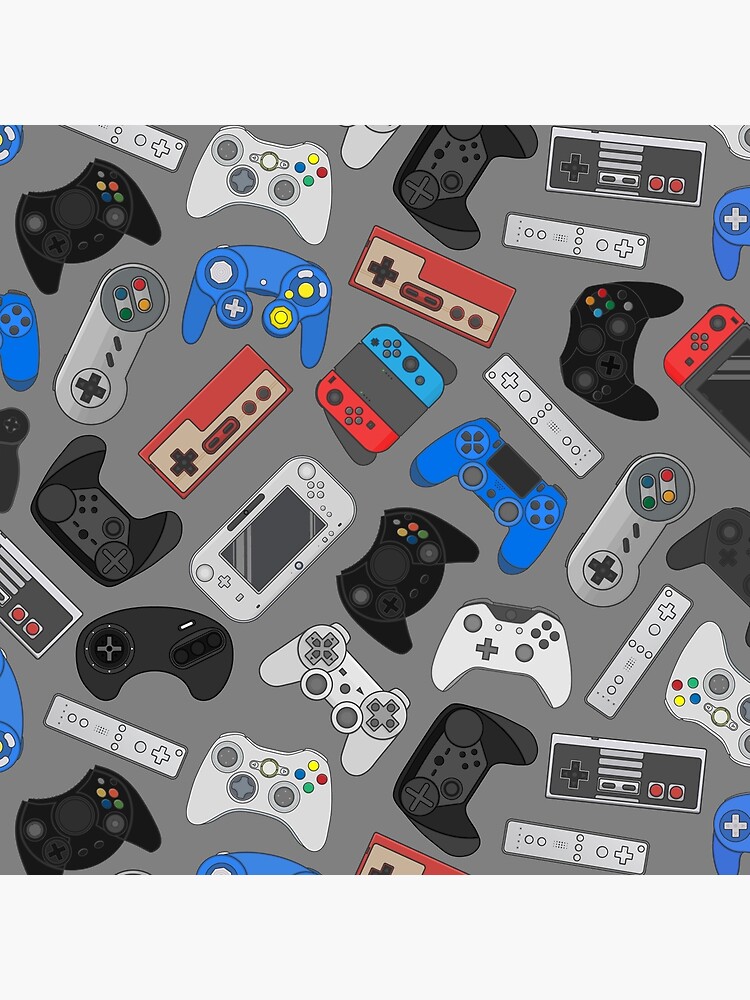 Video game controller background Gadgets seamless pattern by Darcraft28
