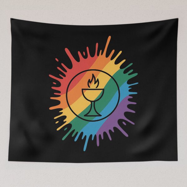 Item preview, Paint Splatter LGBTQ Pride Rainbow Unitarian Universalism designed and sold by EllenJast.