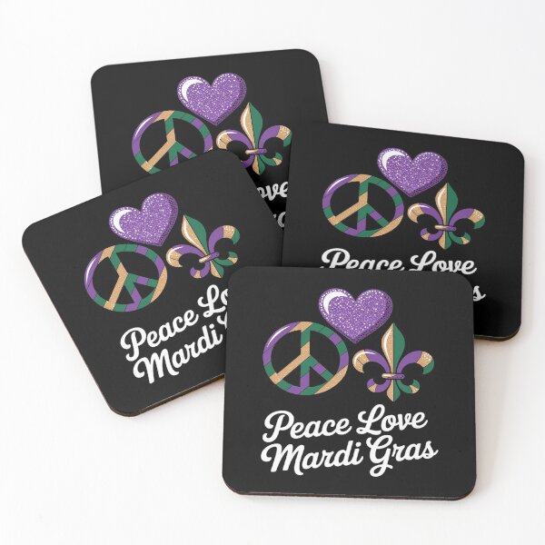 Item preview, Peace Love Mardi Gras Beads for Women designed and sold by catsdothingz.